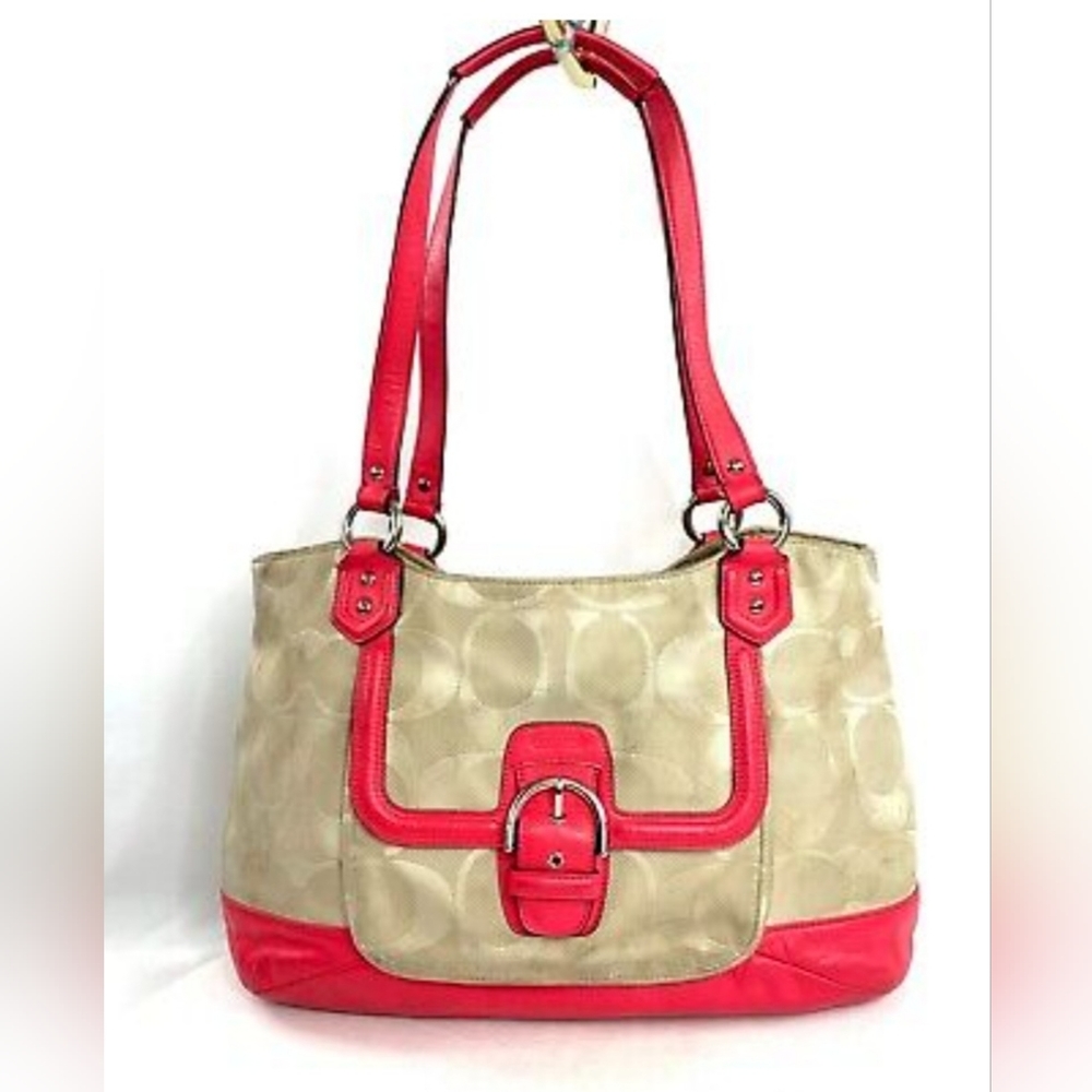 Coach signature bag purse large pink like new condition
